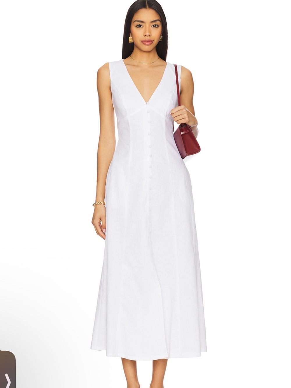 Bardot X REVOLVE CORDELIA LINEN MIDI DRESS